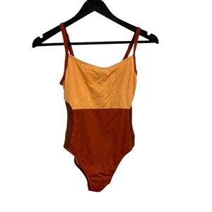 L.L. Bean Orange One Piece Swimsuit Classic Design